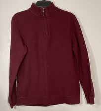 Tasso Elba Men's 1/4 zip Long Sleeve Pullover Maroon Sweater Size S