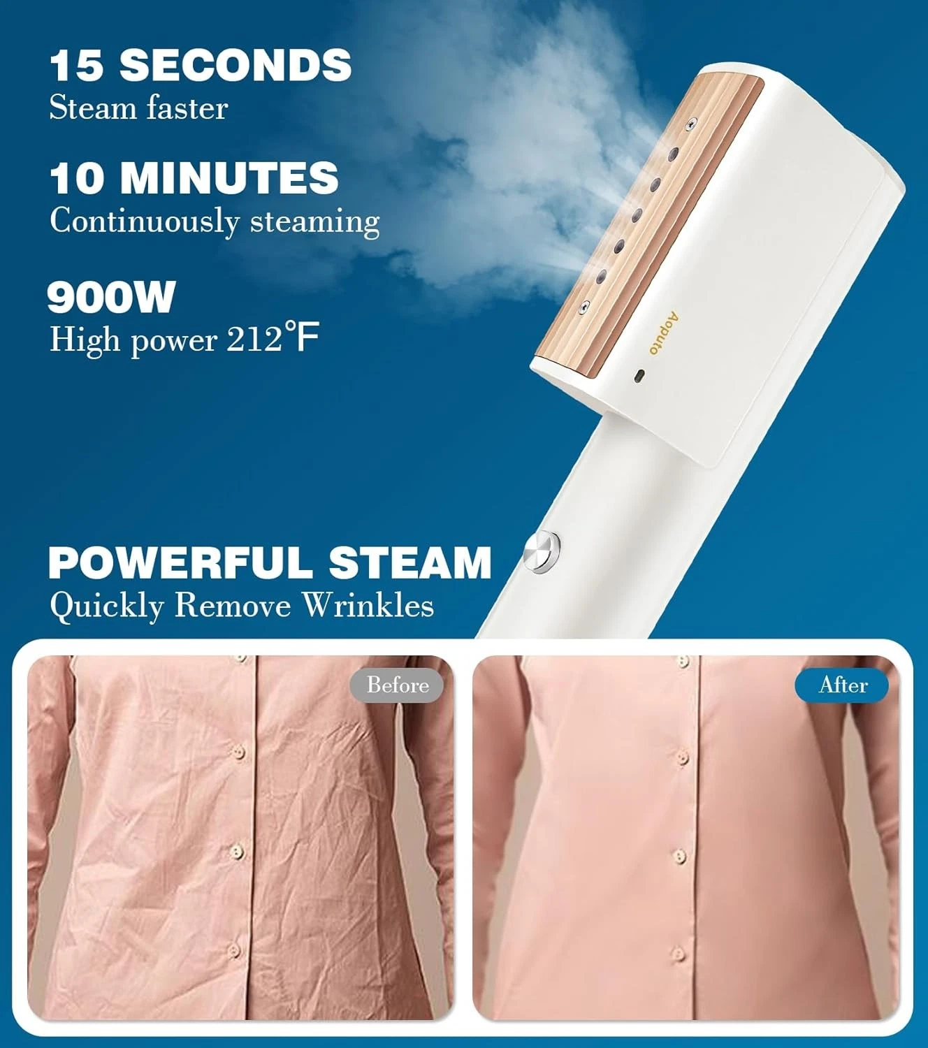 Travel Steamer for Clothes,Portable Handheld Garment Steamer, 0.75lbs Lightly,15