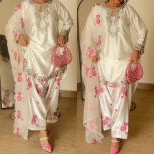 Fancy Designer Japan Satin Salwar Kameez With Organza Dupatta For Women