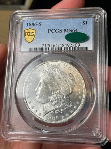 1886-S PCGS MS64 CAC Morgan Silver Dollar Semi Key Date