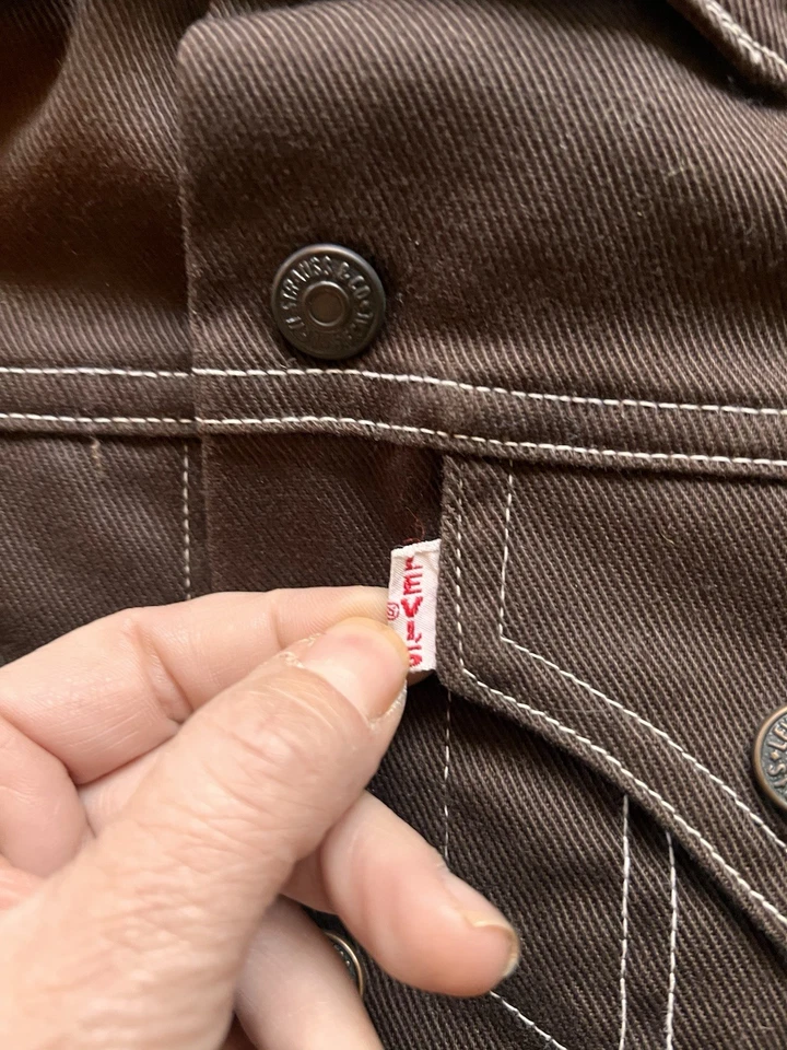 Chaqueta marrón vintage LEVIS Big E niño pequeño años 70 excelente estado Foto 3 de 4