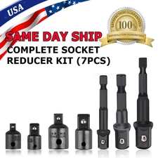 7-pack 3/8" to 1/4" 1/2 inch Drive Ratchet SOCKET ADAPTER REDUCER Air Impact Set