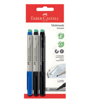 Faber Castell Marker Multimark 2 X Non-Perm - 1 X Perm. - Blau + Schwarz