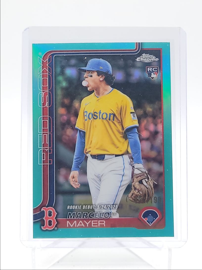 MARCELO MAYER 2025 TOPPS CHROME UPDATE ROOKIE DEBUT AQUA RC /199 Q3967