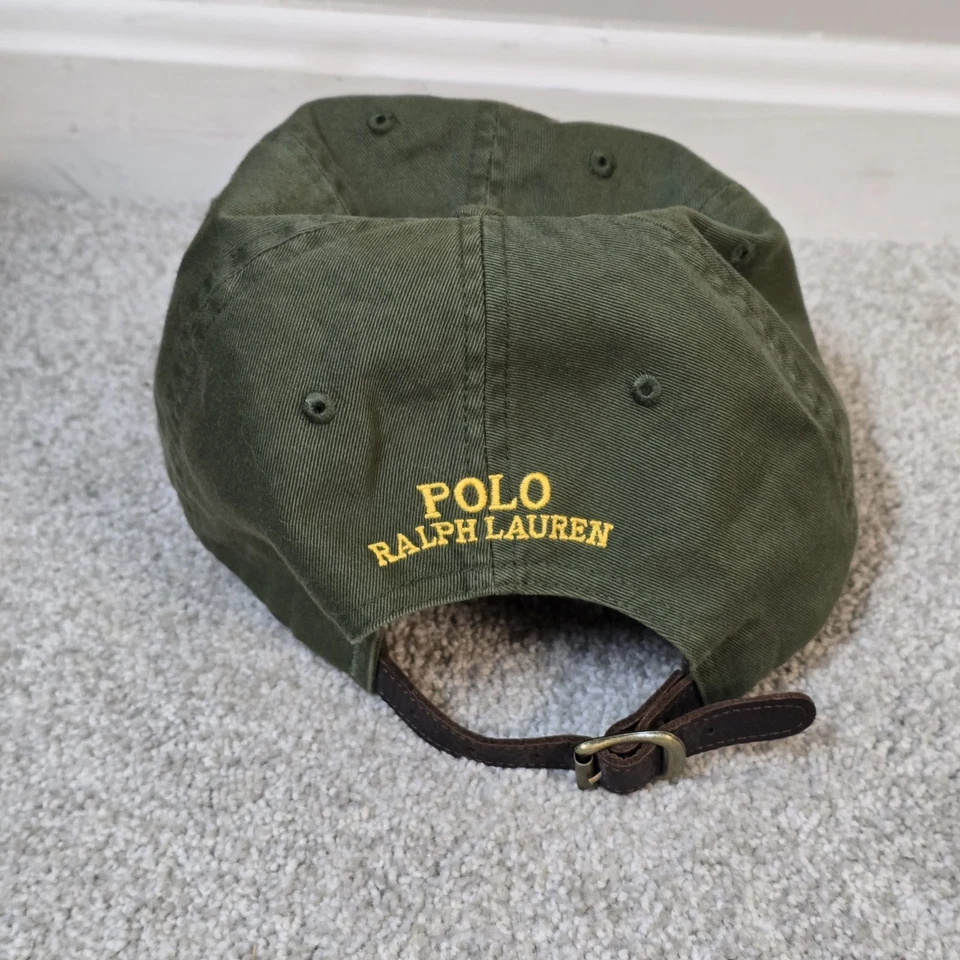 Polo Ralph Lauren Deportista Aire Libre Senderismo Oso Correa de Cuero Sombrero Gorra Rara Foto 3 de 4