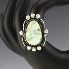 NATIVE AMERICAN NAVAJO STERLING SILVER & PALOMINO RING