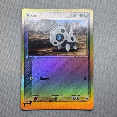 Pokemon TCG Aron 50/109 EX Ruby Sapphire Reverse Holo Common 2003 - LP/MP