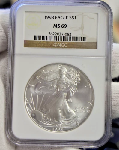 1998 US Silver Eagle $1 NGC MS69