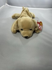 TY Beanie Baby Fetch the Golden Retriever Dog 1997 RARE Tag Errors Pe Pellets 