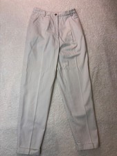 Vintage Cream Pleated High-Waist Trousers 6p women 26x27