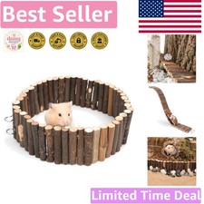 25.6" Flexible Hamster Suspension Bridge - Natural Wood, Bendable Fun Toy