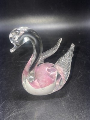 Vintage Swedish Granna Glas Glass Crystal Swan Stunning Hand Made Detailing