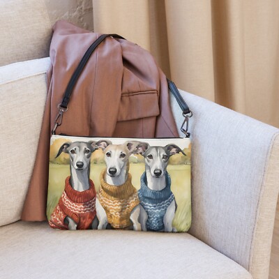 Greyhound Whippet Puppy Dog Ladies Crossbody  Purse Clutch NWT FS