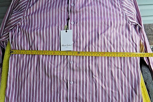 NEW MENS ROBERT GRAHAM DRESS SHIRT! RED STRIPE "PUDDLE DOCK", SZ. LG. MSRP $198 - Picture 10 of 11