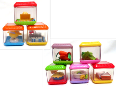 Replacement Fisher-Price PEEK-a-BLOCK Lot: FOOD & VEHICLES