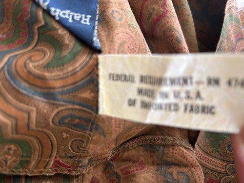 Vintage Ralph Lauren PARKER PAISLEY Pillowcase Standard BROWN, GRN, TEAL, RED - Picture 7 of 8
