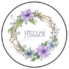 HELLO WREATH ENVELOPE SEALS LABELS STICKERS PARTY FAVORS