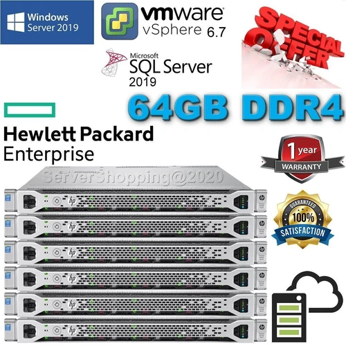 HP ProLiant DL360 Gen9 G9 16-Core E5-2683V4 2.10GHz 64GB DDR4 2x3TB SAS 7.2K