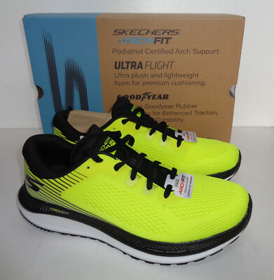 Skechers Mens Yellow Trainers Casual Shoes New Running Gym RRP