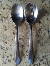 Lot of 2 Vintage Stainless Serving Spoon Slotted By Imperial Stainless USA