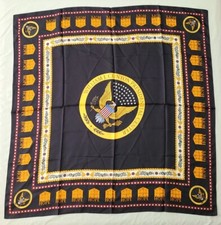 Vtg Bill Clinton Silk Scarf William J Clinton Presidential Center Mus. 35" READ