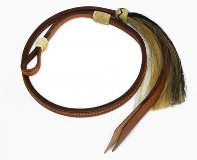 Western Barrel Racing Horse 4' Leather Over and Under w/ Horsehair Tassel 
