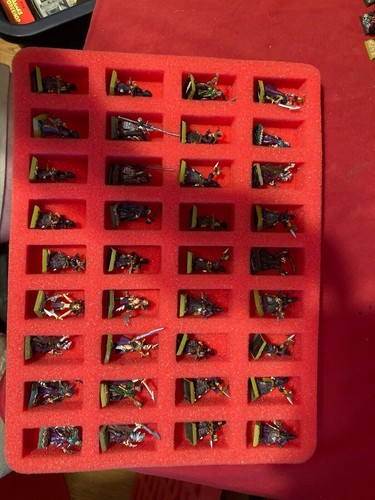 Painted Army Warhammer Fantasy Battle Dark Elf Elves Army 60 Figures with Case - Imagen 3 de 10