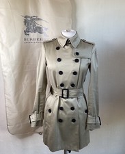 Burberry Chelsea Short Heritage Trench Coat Honey Beige Size 6 Belted Gabardine