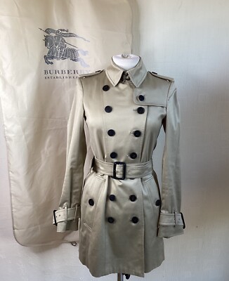 Burberry Chelsea Short Heritage Trench Coat Honey Beige Belted