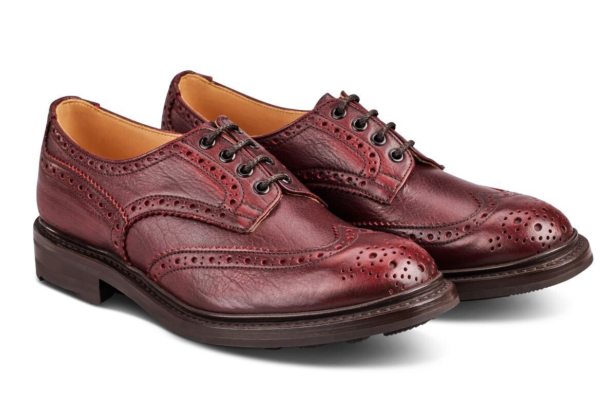 Tricker\'s Bourton Model Burgundy Leather Brogues The iconic Tricker main image 2