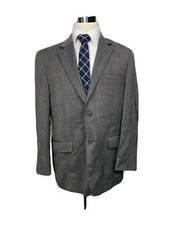Joseph  Feiss Men  s 100 Wool Gray Herringbone Sport Coat Blazer 42R