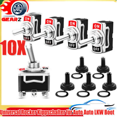 10X KFZ Kippschalter Wippschalter EIN / AUS SPST 2 PIN DC 12V-24V AC 250V/15A