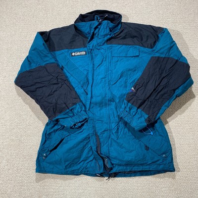 VINTAGE Columbia Skijacke Herren Große 90er Türkis Blau Omni Tech Outdoor 90s