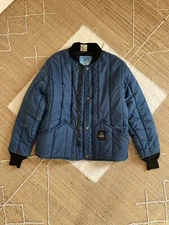 REFRIGIWEAR / Navy Blue Quilted Cold Storage Zip Front Liner Workwear Jacket / M