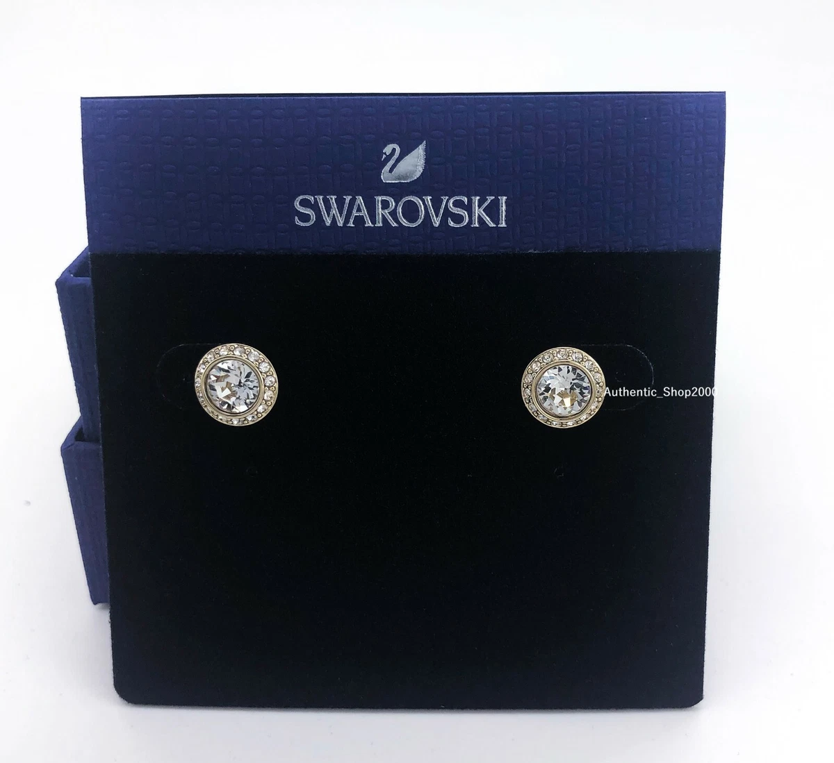 Buy Swarovski Angelic Stud Pierced Earrings, White, Gold-tone plated