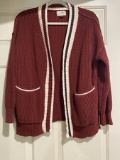 Universal Thread Cardigan Sweater Women  s Small Burgundy Maroon Academia B63