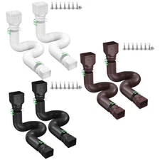 2Pack 21-60″ Expandable Flex Drain Downspout Extension Rain Pipe Spout Gutter