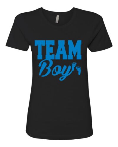 Team boy Gender Reveal Women's T-Shirt GENDER PARTY SHIRT TEES NEW MOM - Picture 1 of 1