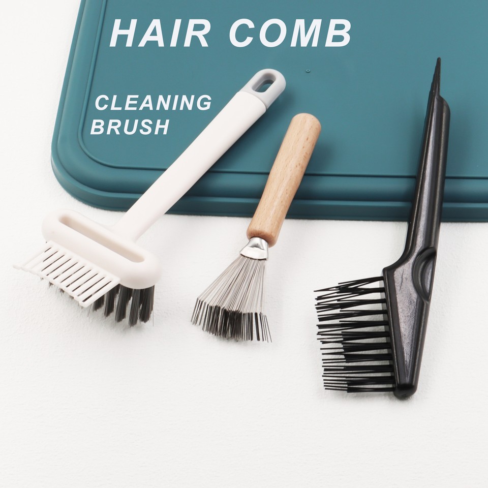 3x Hairbrush Cleaning Brush Tool Hair Brush Remover Rake for Hairbrush