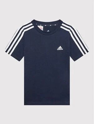 Junior Boys Girls Adidas T-shirt Top Navy