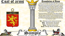 Lemander-Musnier COAT OF ARMS HERALDRY BLAZONRY PRINT