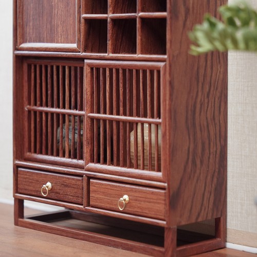 1/6 Scale Dollhouse Miniature Kits Chinese Style Wooden Furniture Jewelry CabiS6 - Picture 4 of 14