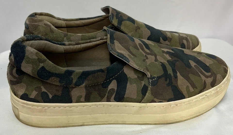 J/Slides NYC Womens Size 10M Suede Leather Gray Camo Platform Harry Sneaker - Image 2 of 4