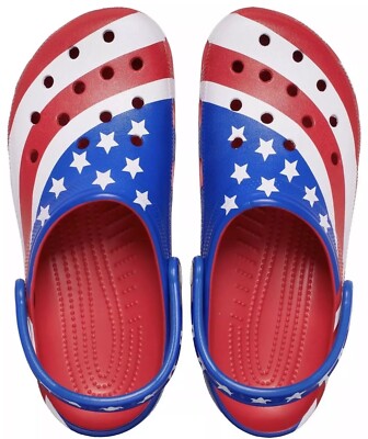 Crocs Classic American Flag Clogs Slip On Summer Red White Blue Size 9 Mens 11 W Crocs Classic American Flag Men main image 2