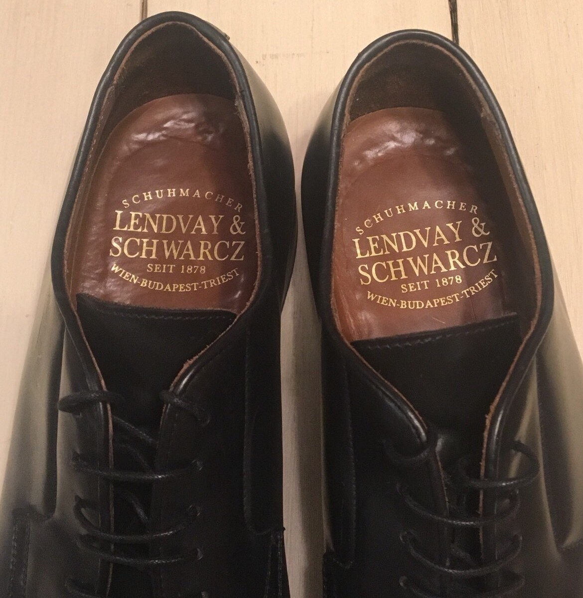 Lendvay & Schwarcz Black Leather Shoes Made in Italy Size  display picture 1