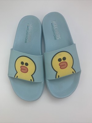 skechers plush foam slides