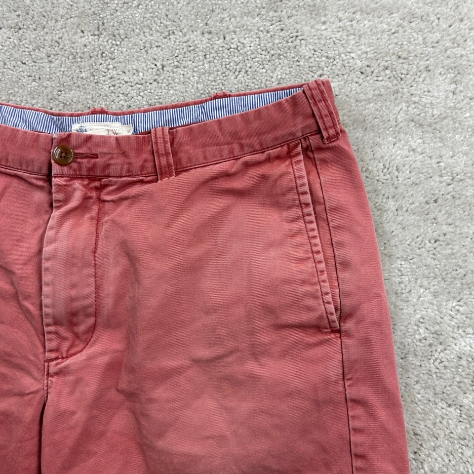 Pantalones Cortos J.CREW Para Hombre Talla 35 Rojo Claro Chino Caquis Algodón Frente Plano Foto 3 de 4