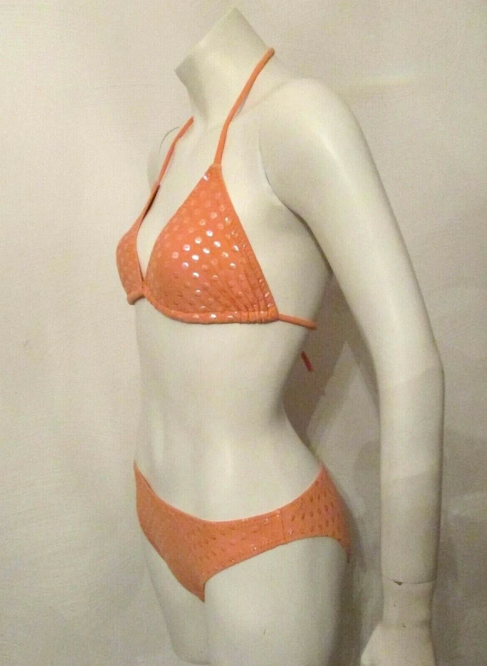 Traje de baño Ritchie lentejuelas 2 piezas bikini traje de baño sujetador triángulo parte superior inferior 7/8 hecho en EE. UU. Foto 3 de 4