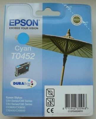 Epson T0452 Ink Cyan Stylus C64 C66 C84 C86 CX1500 CX3500 CX3600 ORIGINAL BOX