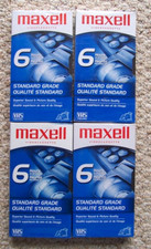 Lot of 4 Maxell Standard Grade T-120 6 hour Blank VHS Video Cassette Tapes